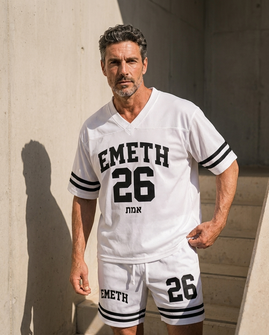 EMETH 26 Mesh Basketball Shorts Blanc – Short Premium Homme
