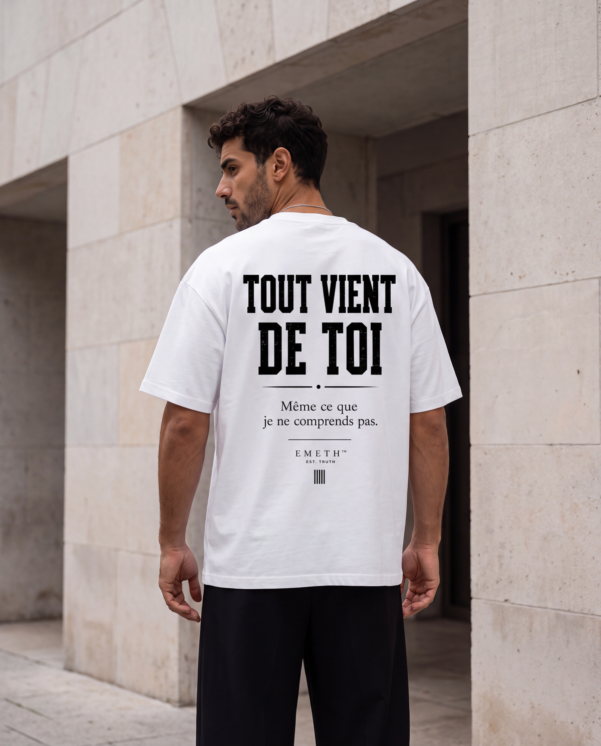 EMETH HACHEM 26 – Tout Vient de Toi | T-shirt Premium Blanc
