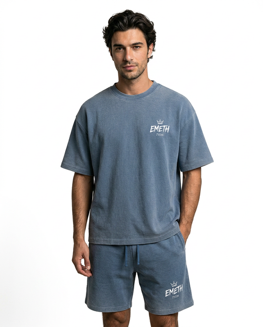 EMETH Essentials Délavé | Ensemble T-shirt Oversize + Short