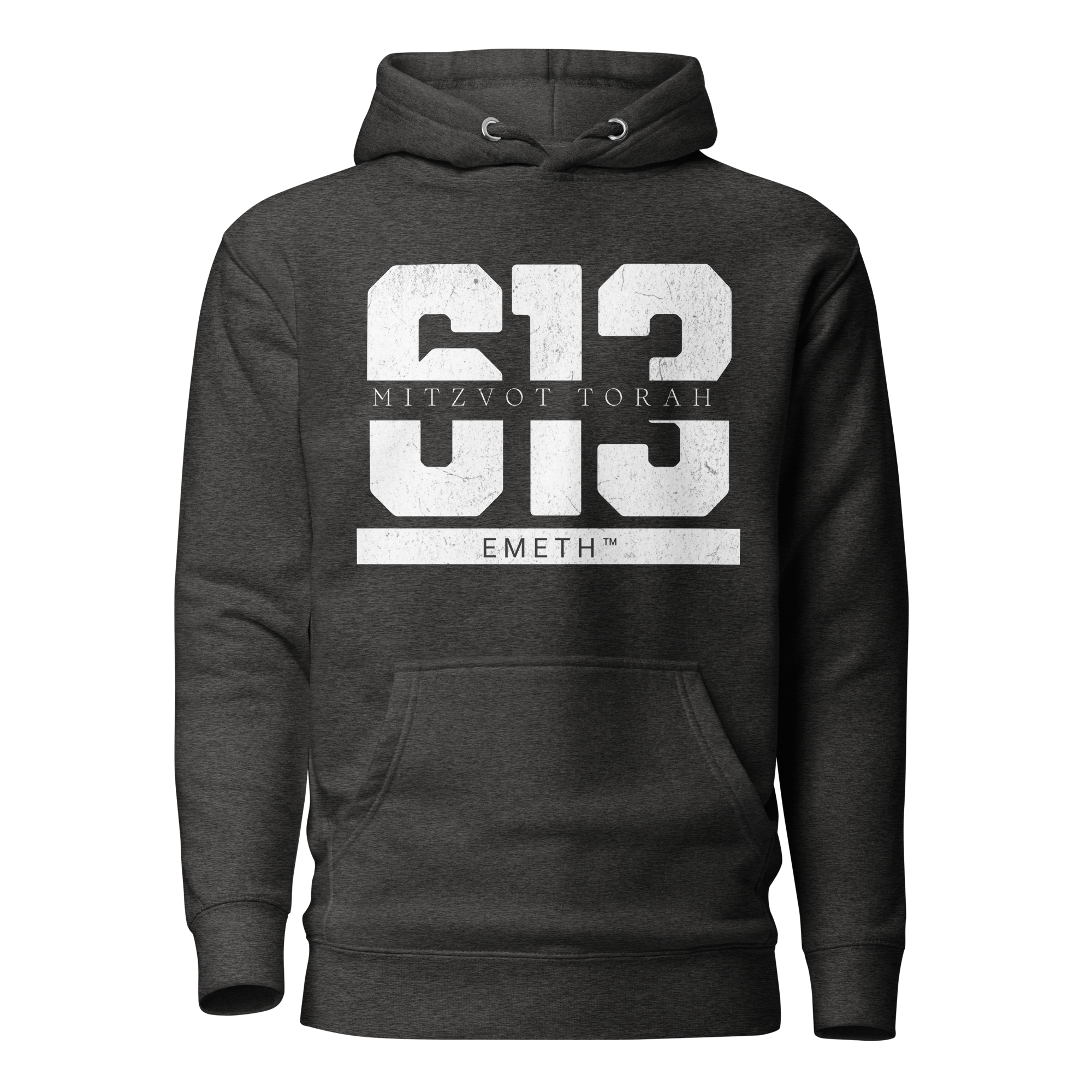 EMETH™ 613 Mitzvot Torah Premium Hoodie - Anthracite chiné / S - EMETH