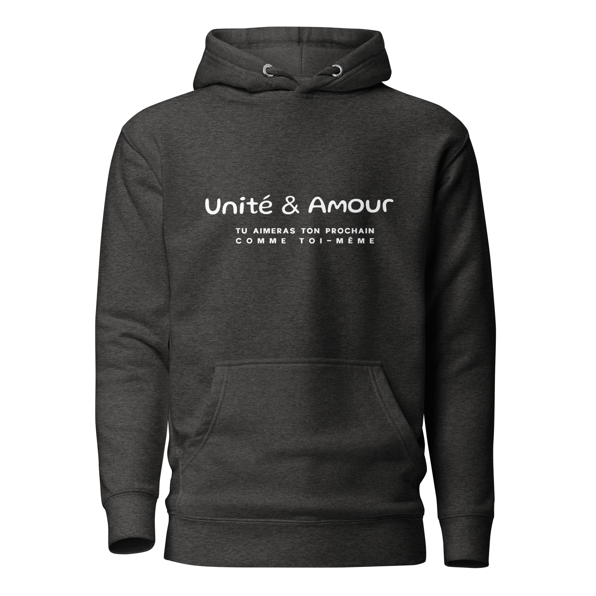 EMETH™ Unité & Amour Premium Hoodie - Anthracite chiné / S - EMETH