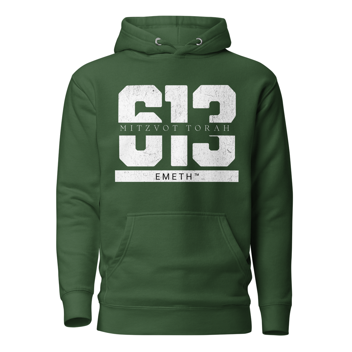 EMETH™ 613 Mitzvot Torah Premium Hoodie - Vert Forêt / S - EMETH