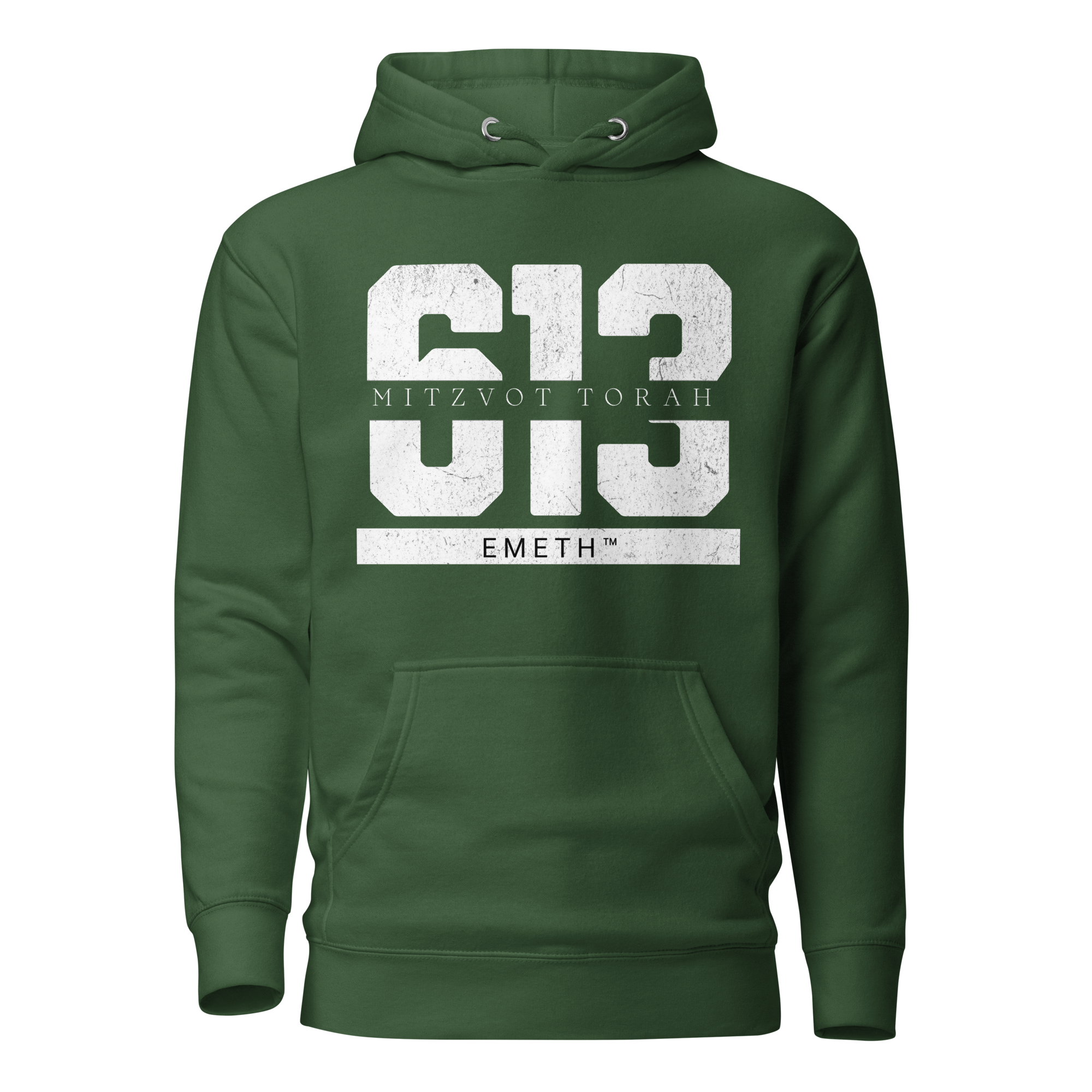 EMETH™ 613 Mitzvot Torah Premium Hoodie - Vert Forêt / S - EMETH