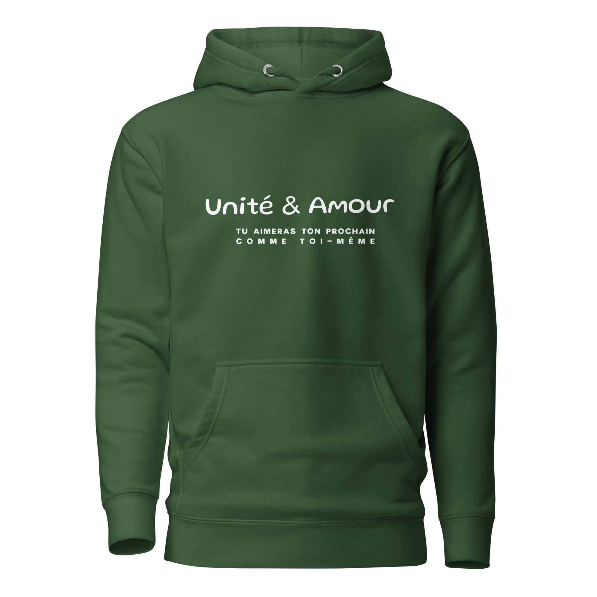 EMETH™ Unité & Amour Premium Hoodie - Vert Forêt / S - EMETH
