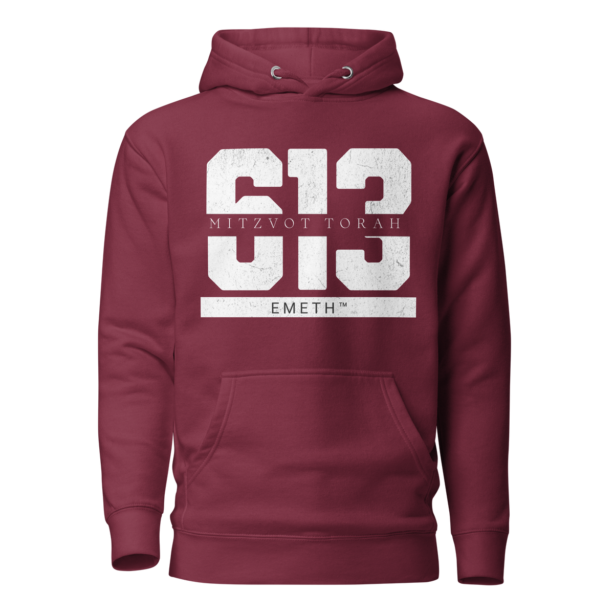 EMETH™ 613 Mitzvot Torah Premium Hoodie - Bordeaux / S - EMETH