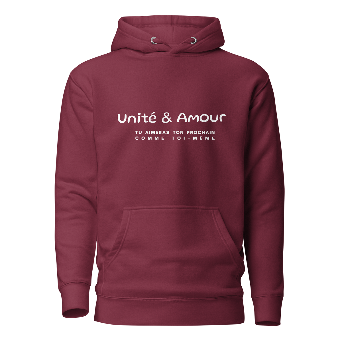 EMETH™ Unité & Amour Premium Hoodie - Bordeaux / S - EMETH