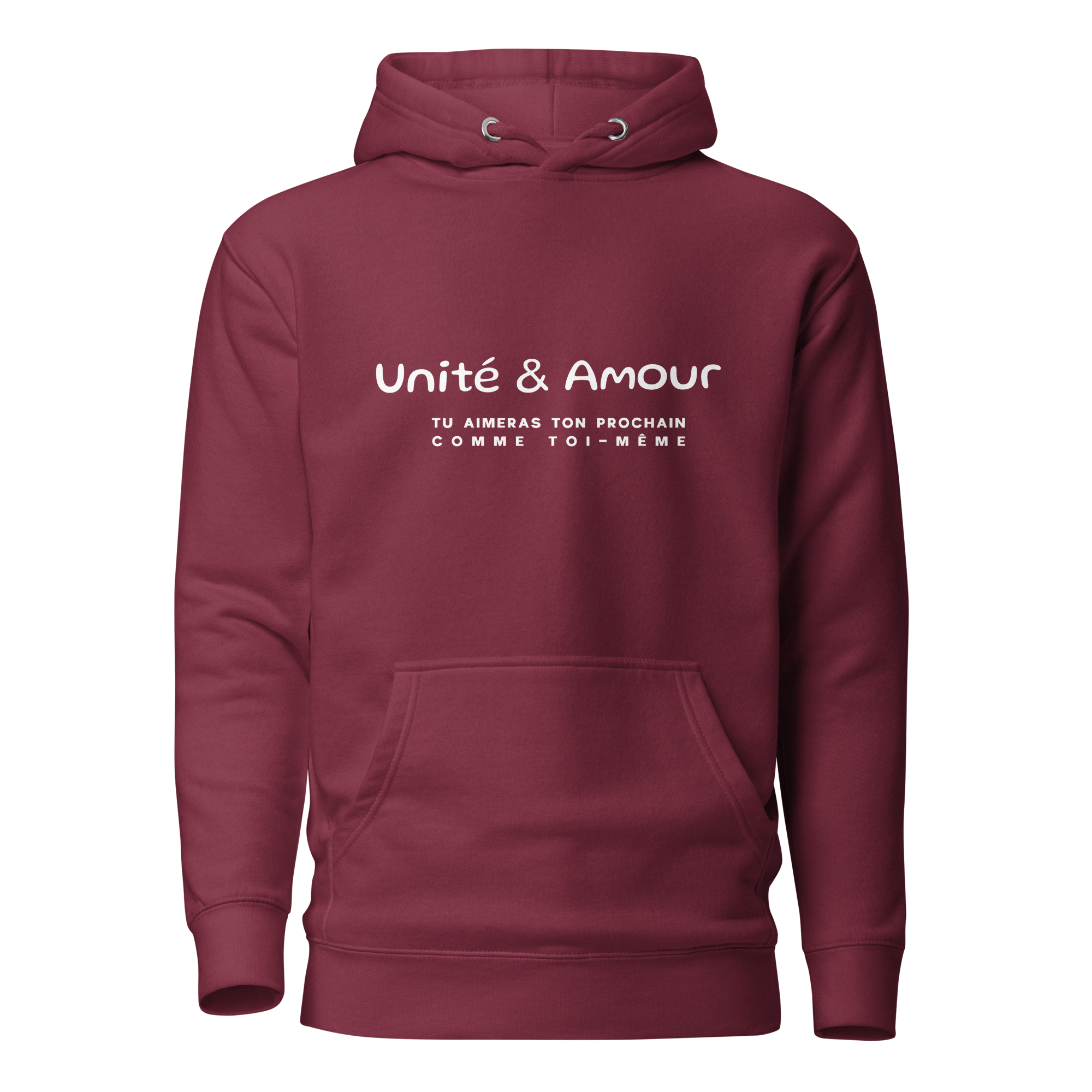 EMETH™ Unité & Amour Premium Hoodie - Bordeaux / S - EMETH