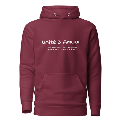 EMETH™ Unité & Amour Premium Hoodie - Bordeaux / S - EMETH