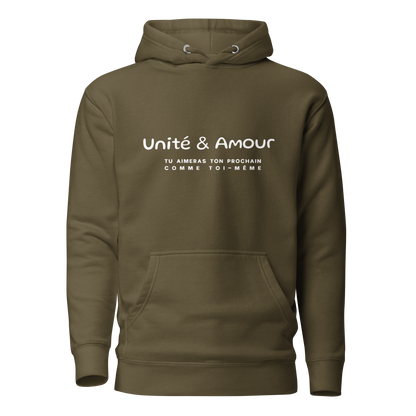 EMETH™ Unité & Amour Premium Hoodie - Vert Militaire / S - EMETH