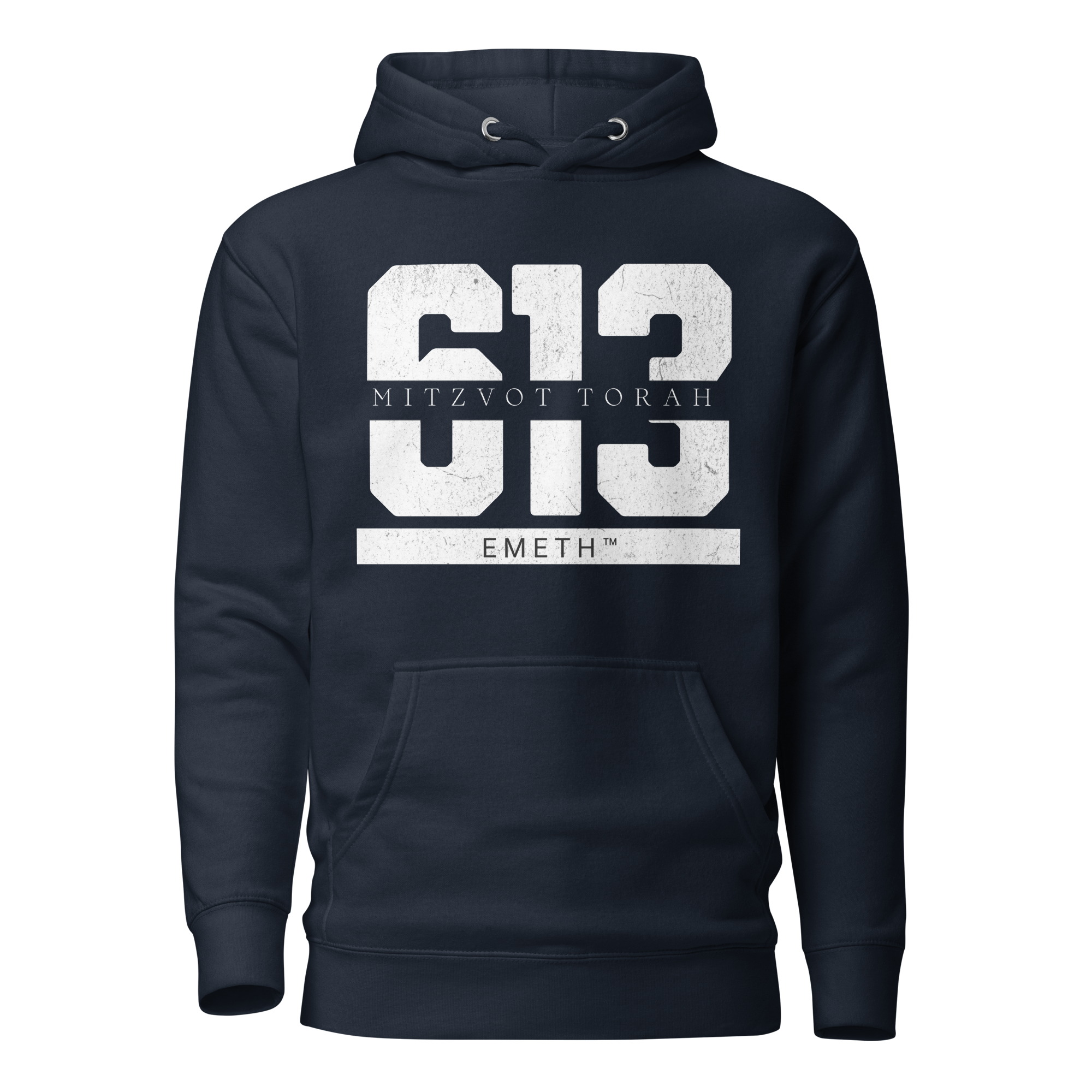 EMETH™ 613 Mitzvot Torah Premium Hoodie - Bleu marine / S - EMETH