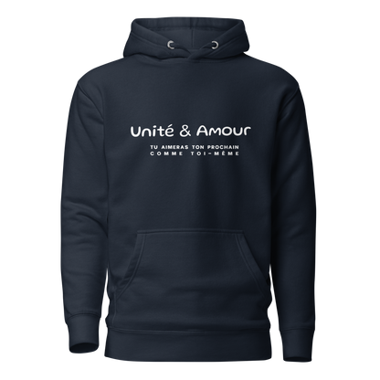 EMETH™ Unité & Amour Premium Hoodie - Bleu marine / S - EMETH