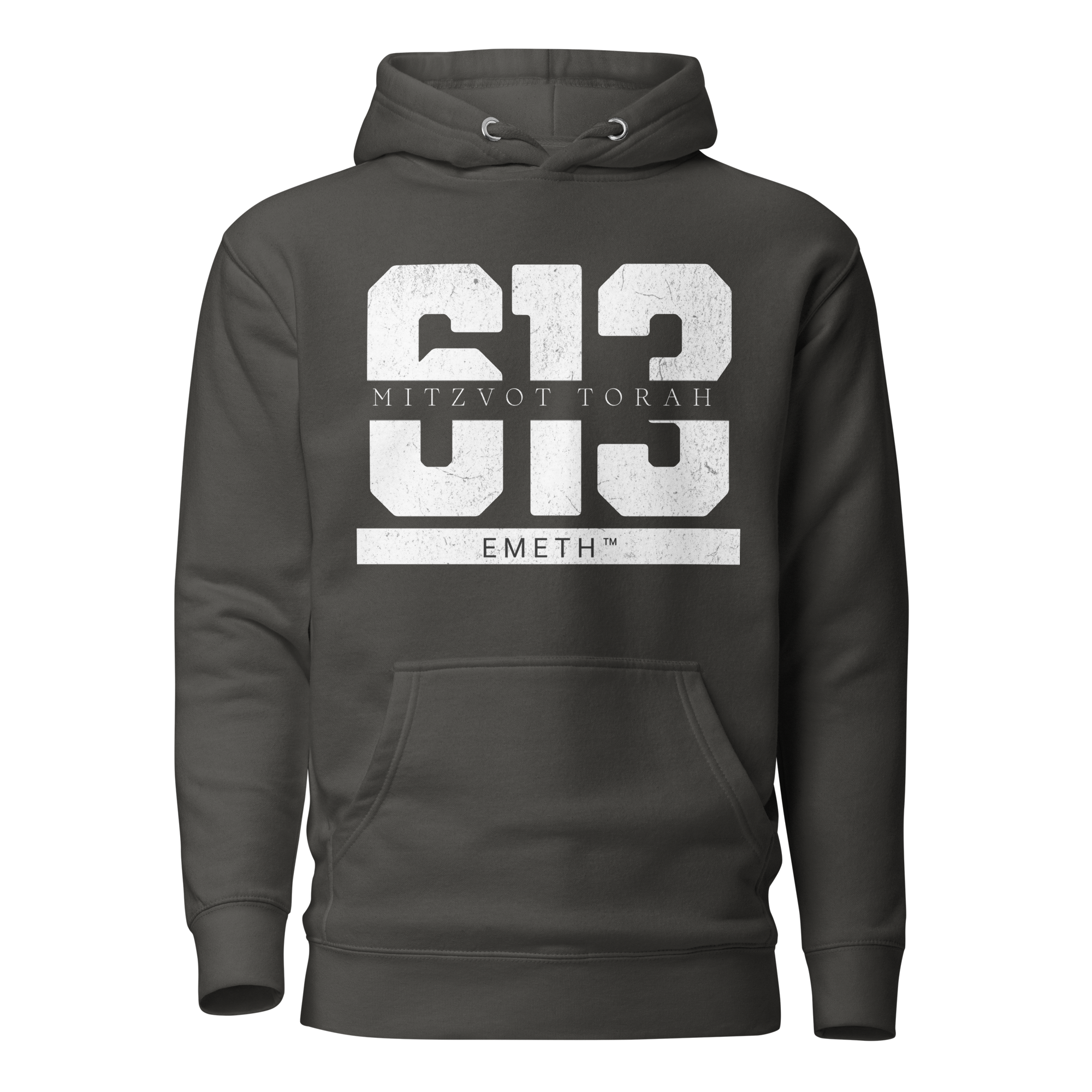 EMETH™ 613 Mitzvot Torah Premium Hoodie - Noir Vintage / S - EMETH