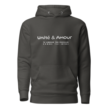 EMETH™ Unité & Amour Premium Hoodie - Noir Vintage / S - EMETH