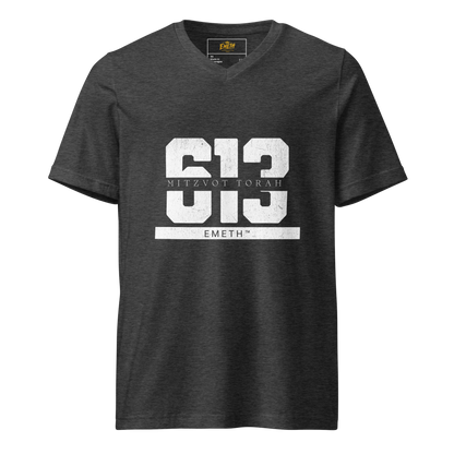EMETH™ 613 — T-Shirt Col V - Gris Foncé Chiné / XS - EMETH