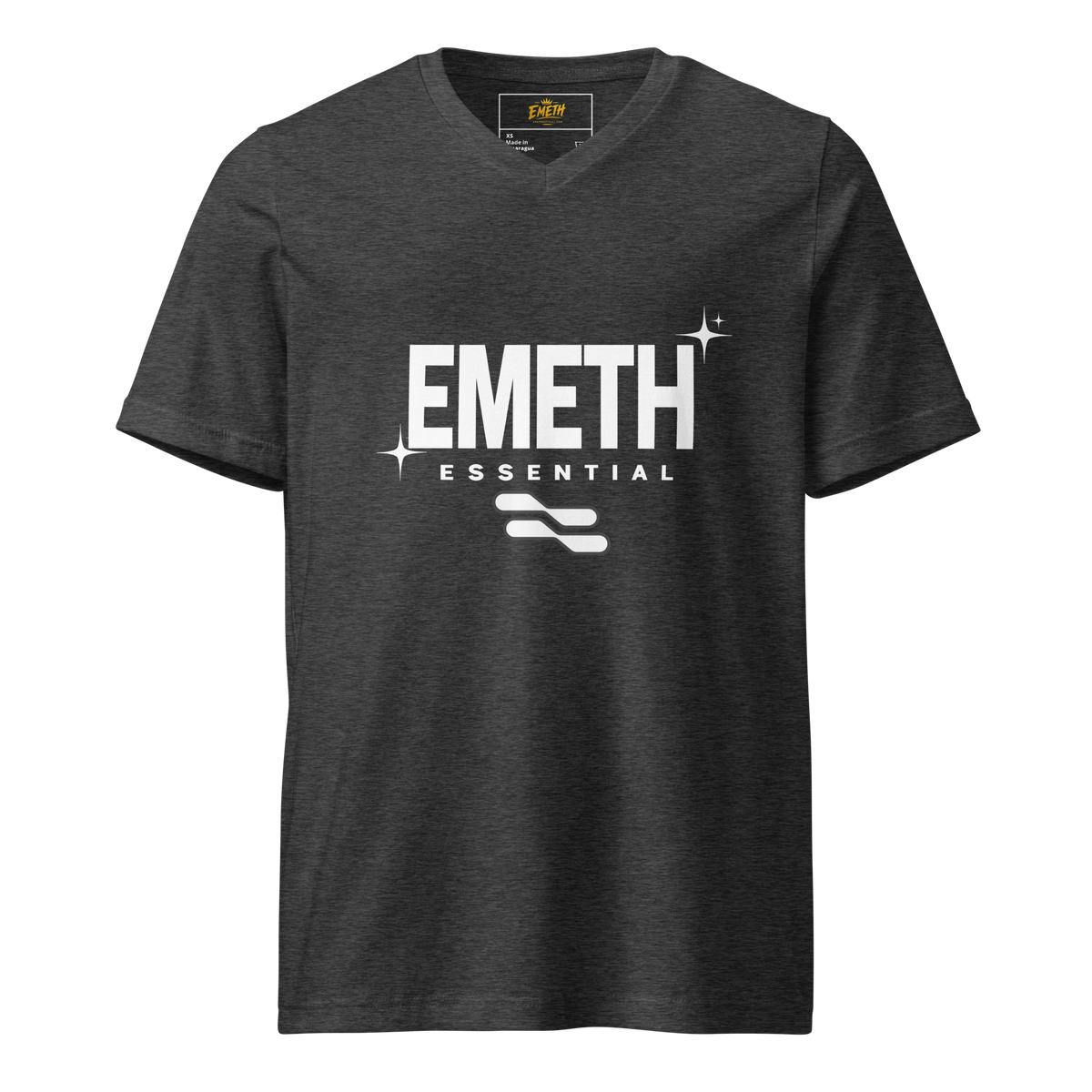EMETH™ Essentials — T-Shirt Col V - Gris Foncé Chiné / XS - EMETH