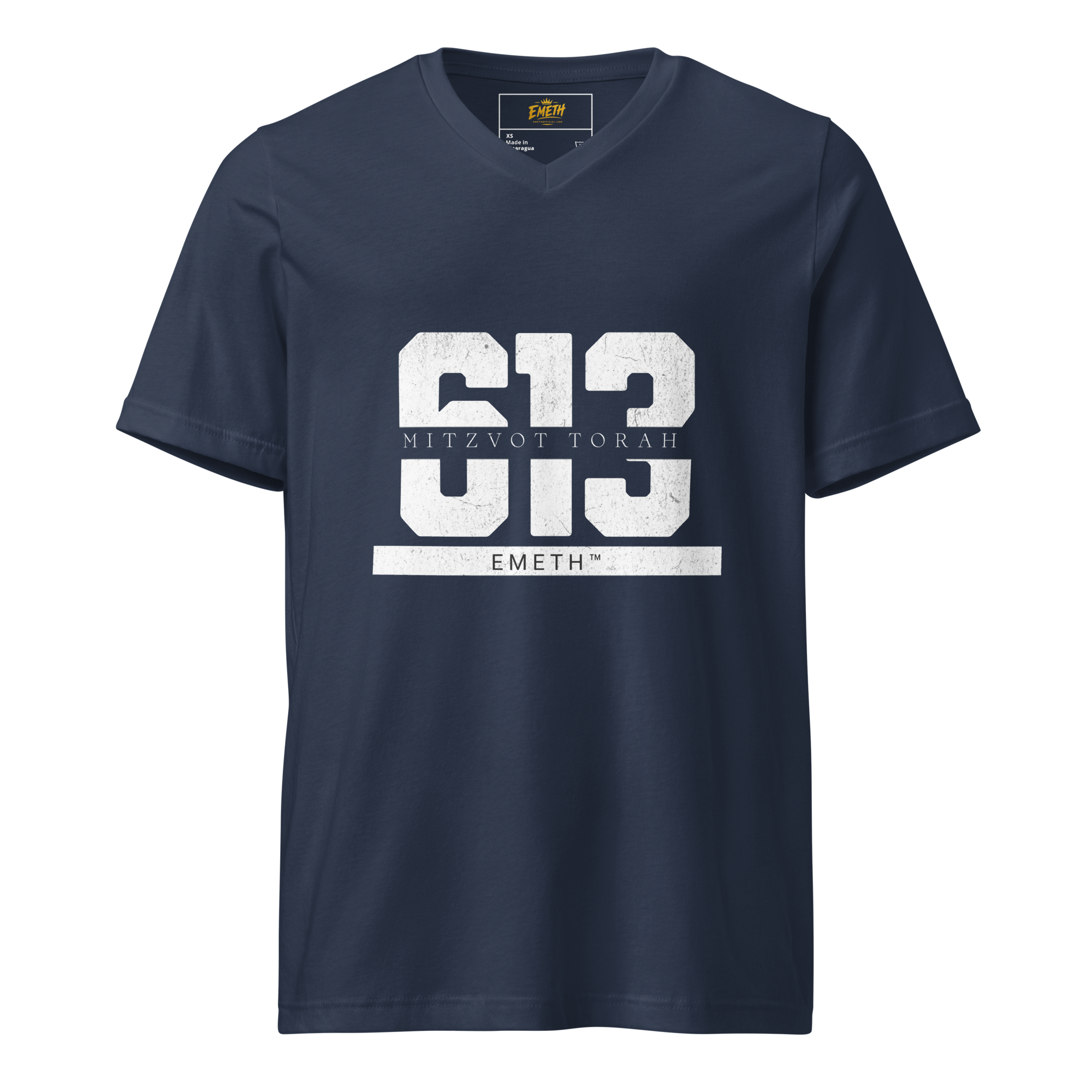 EMETH™ 613 — T-Shirt Col V - Bleu Marine / XS - EMETH