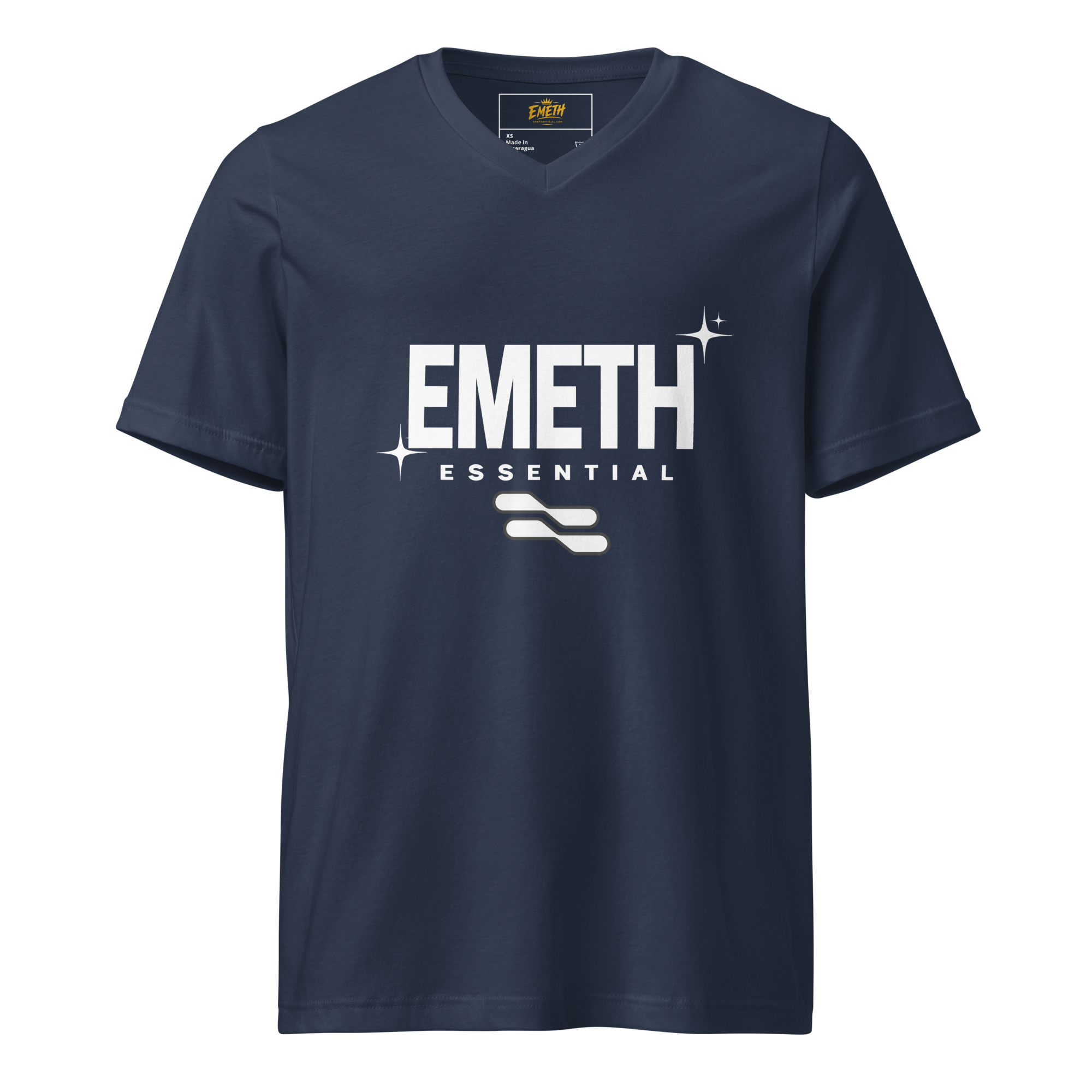 EMETH™ Essentials — T-Shirt Col V - Bleu Marine / XS - EMETH