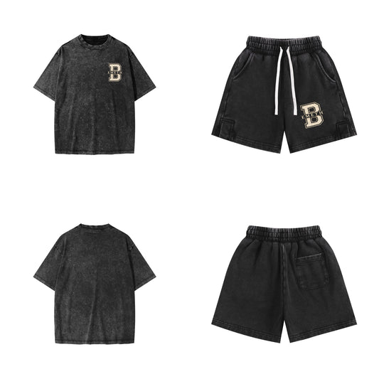 EMETH Kids Snow Washed Varsity B - Noir